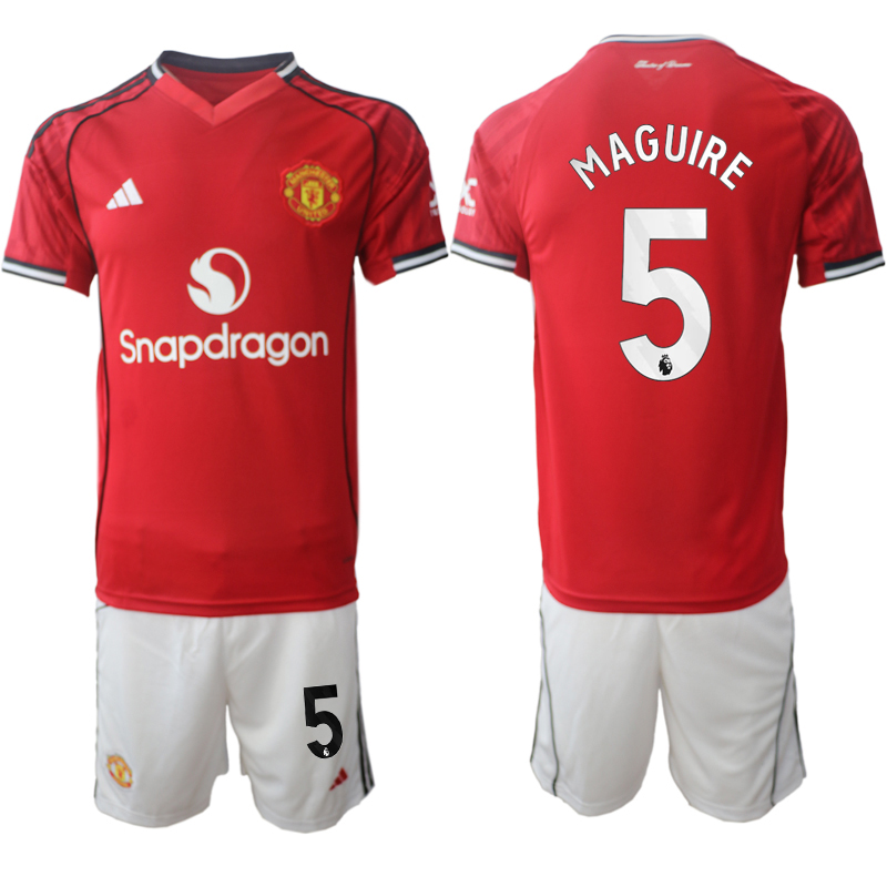 Men 2025-2026 Club Manchester United home Red #5 Soccer Jersey->manchester united jersey->Soccer Club Jersey